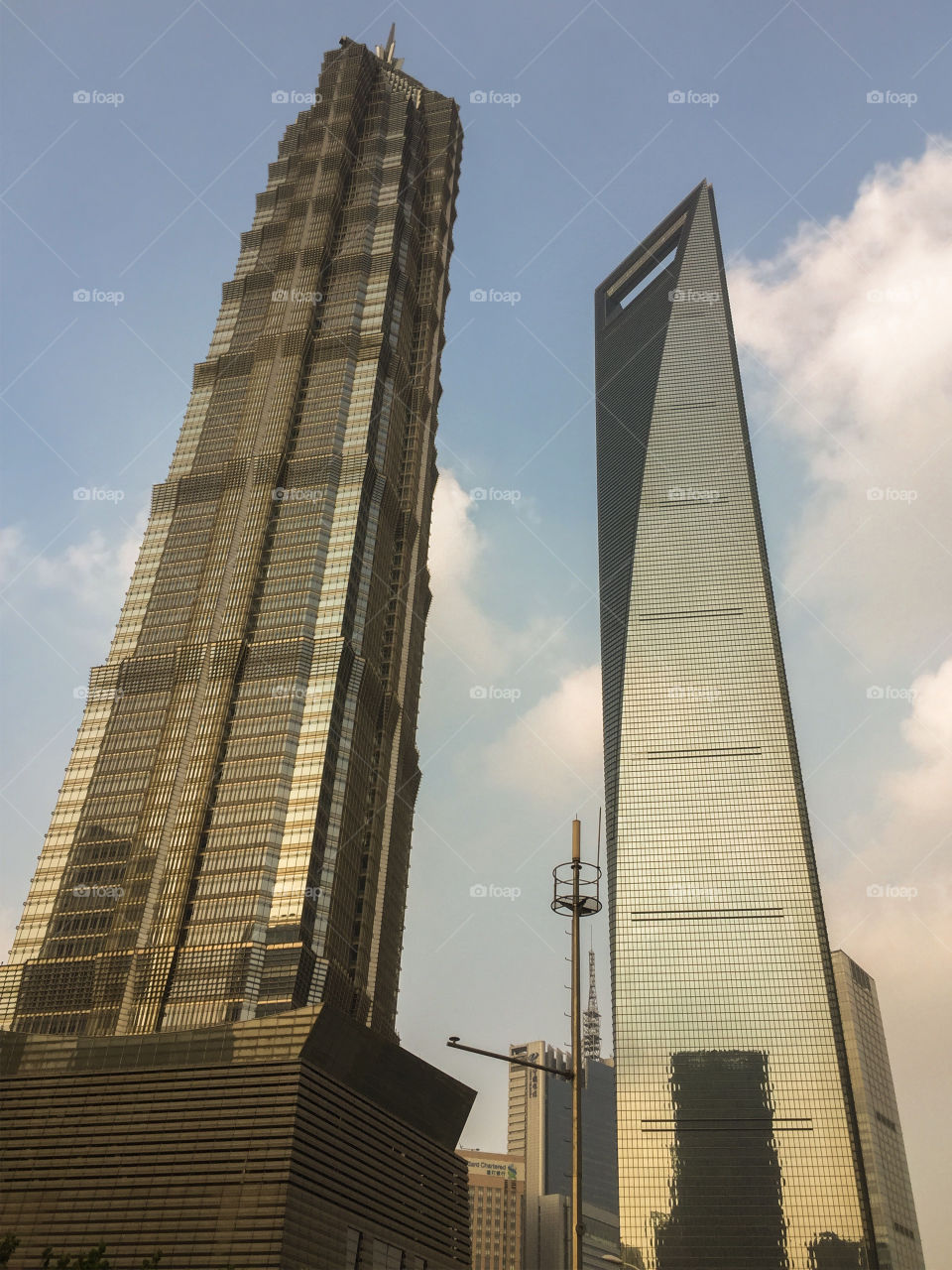 Beautiful view of famous skyscrapers in Shanghai, China 