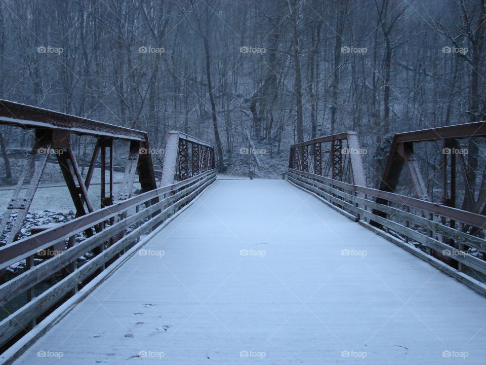 Snowy bridge 