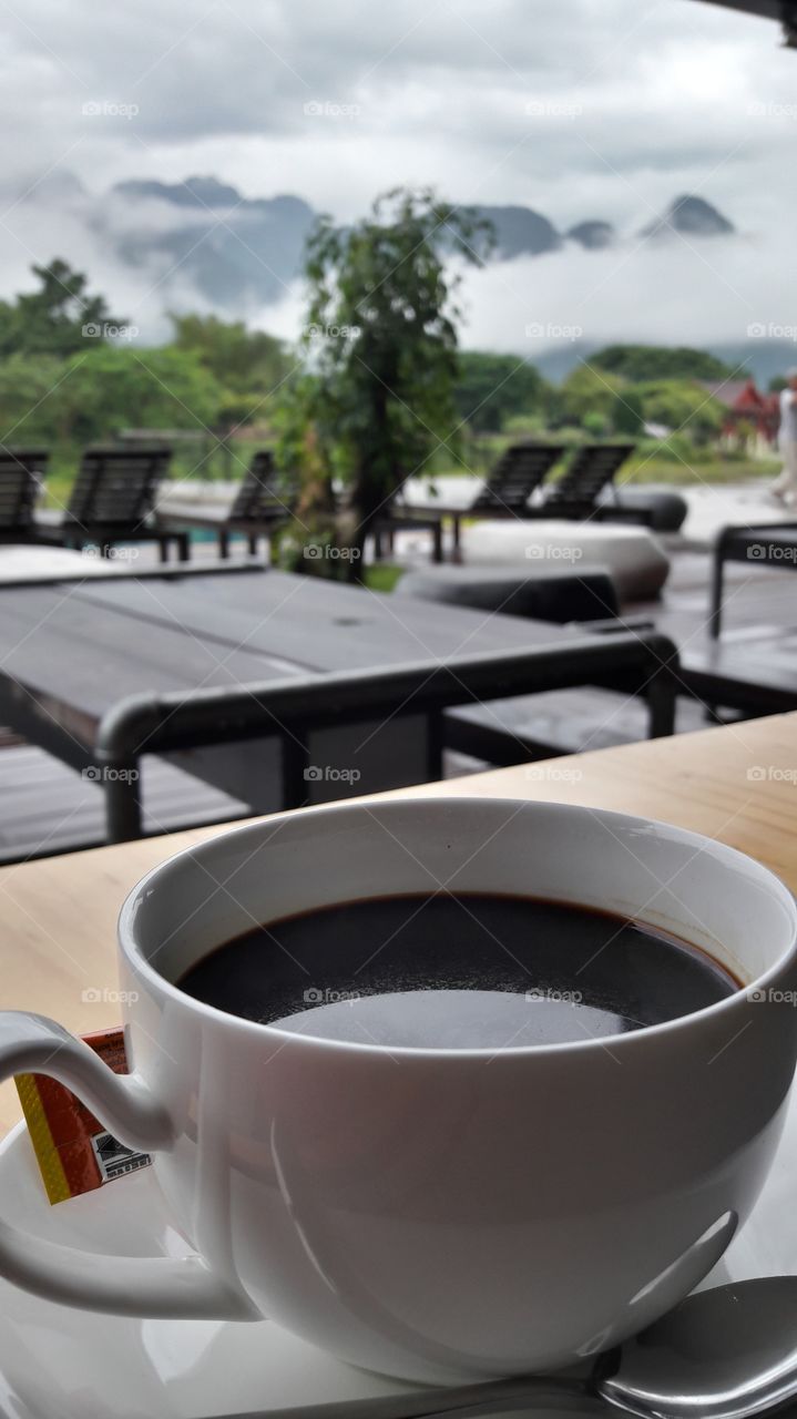 coffee with beautiful Vangvieng