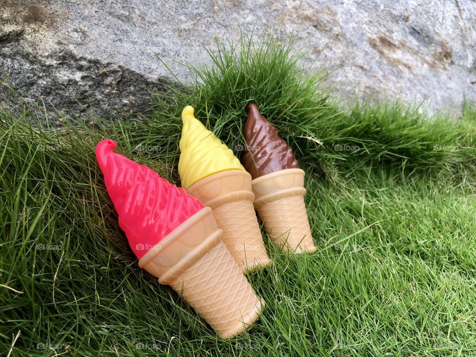 Ice cream toy on the grass
