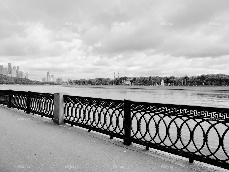 Calm river before the rain.