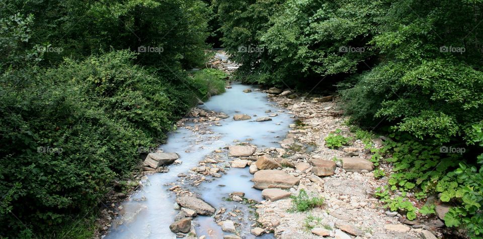 High angle view of stream