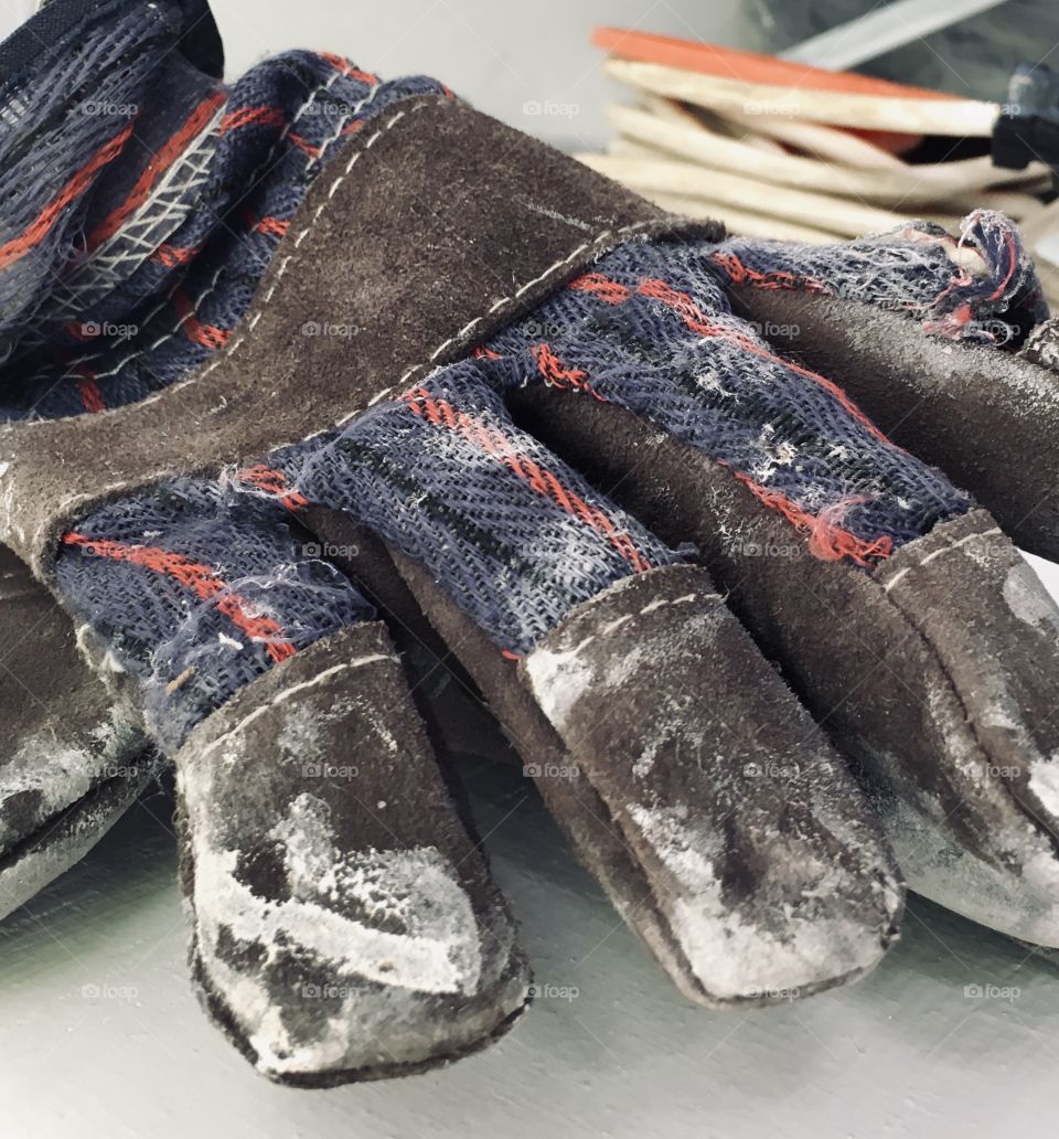 Work gloves and power cord