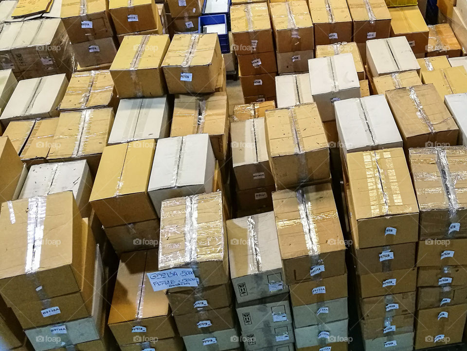 Close-up of boxes