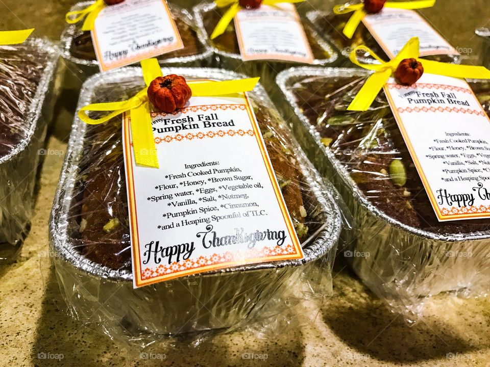 Pumpkin bread for friends and family