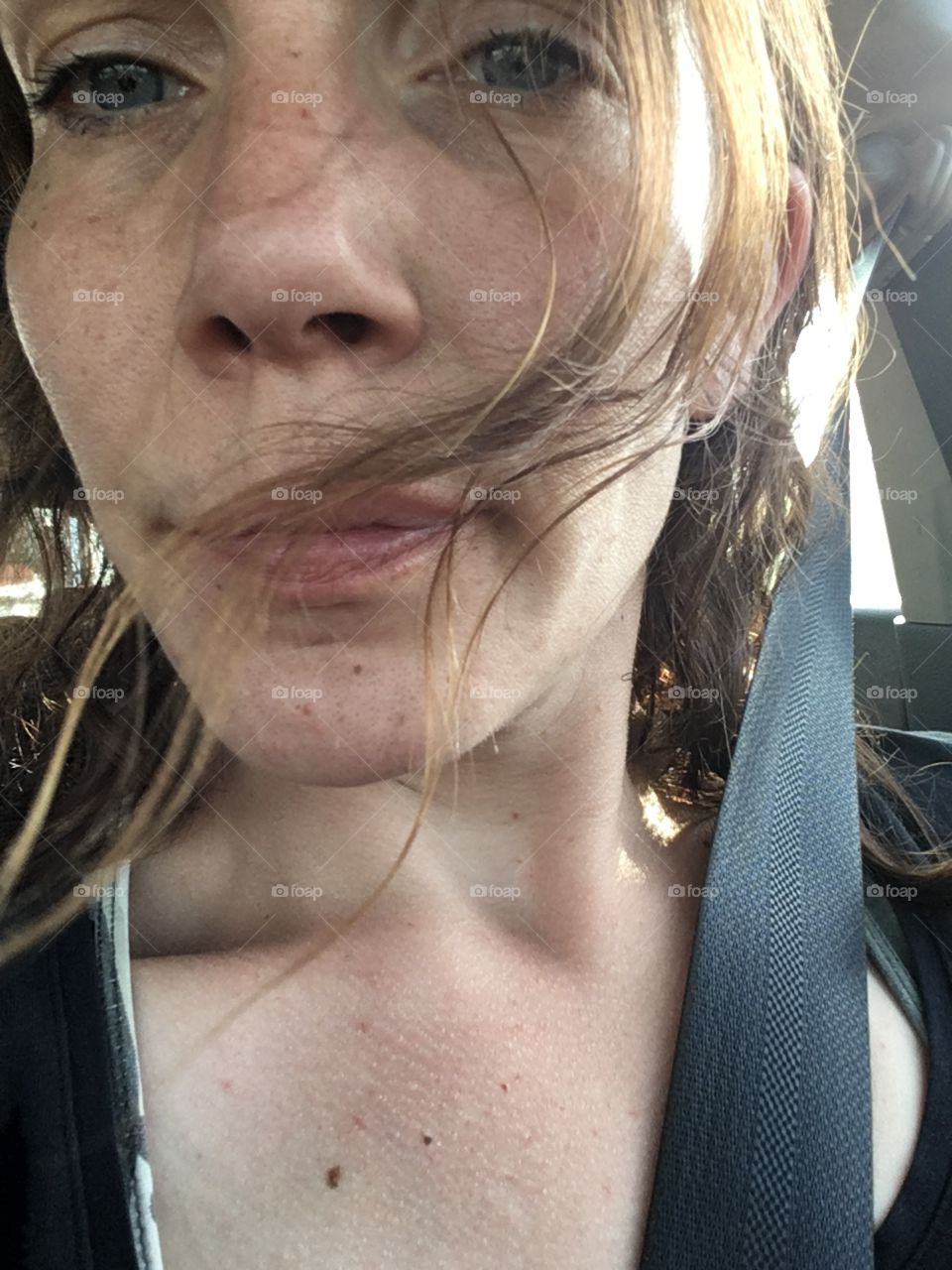 In the car waiting for bridge 