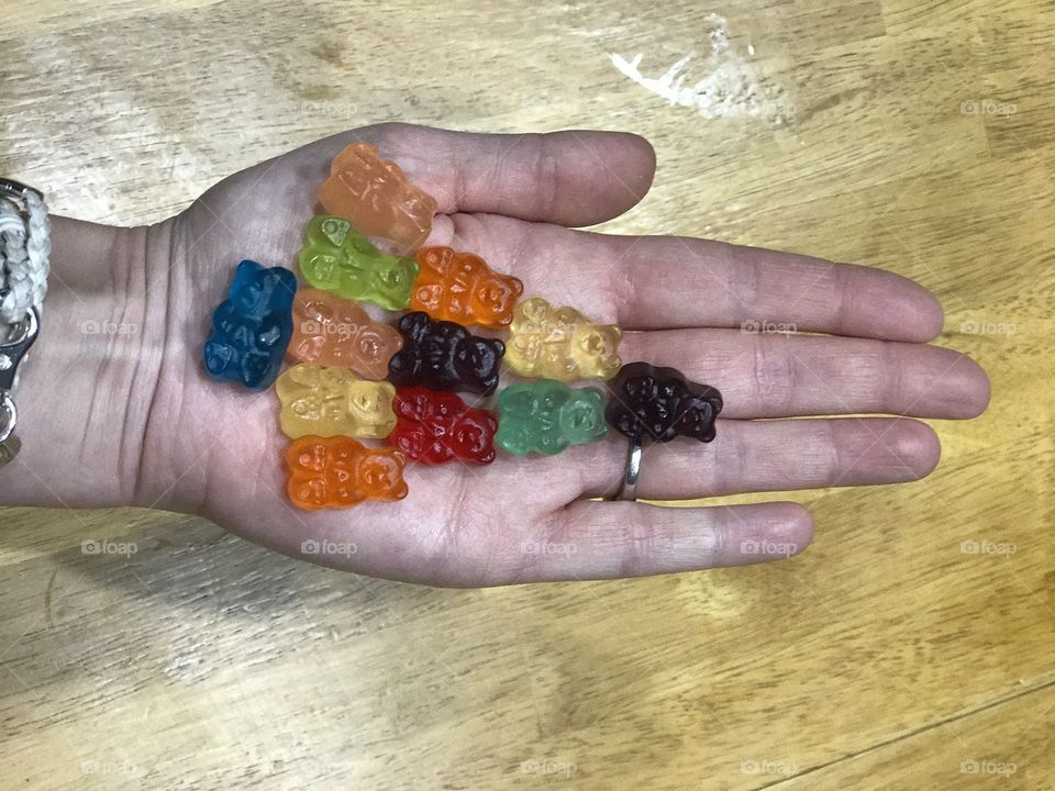 Gummy bear in my hand 