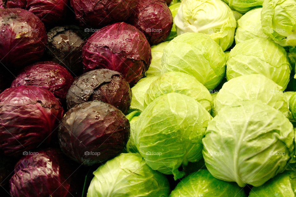 Cabbage in a store