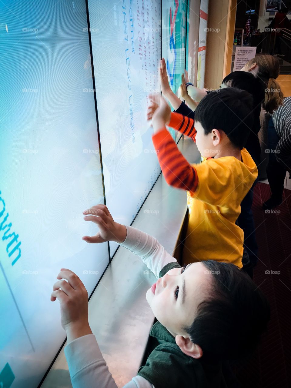 Kids and giant interactive display