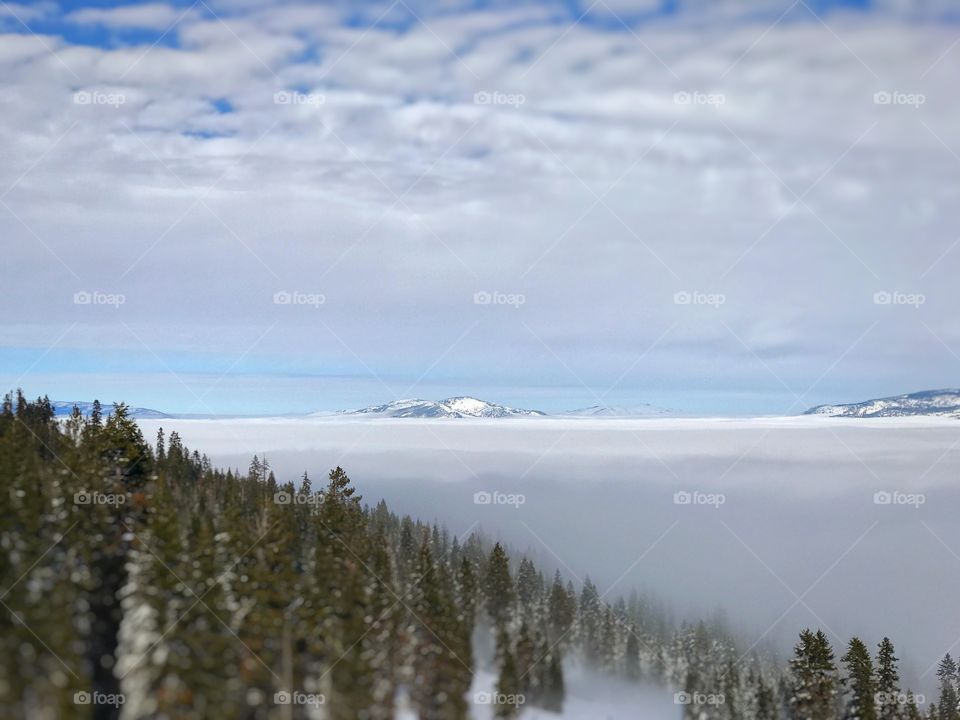 Fog over sierras 