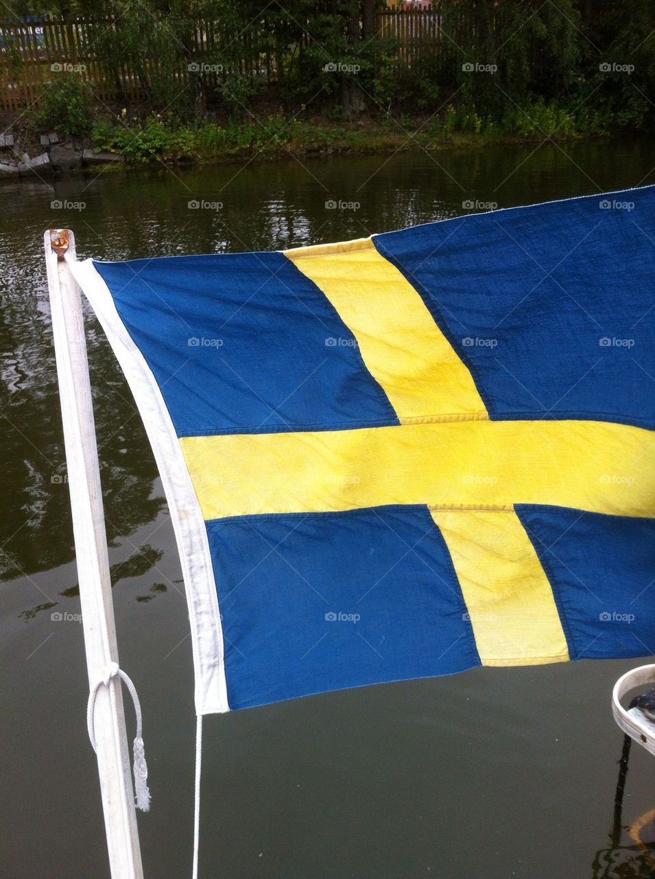 Swedish flag on a ship