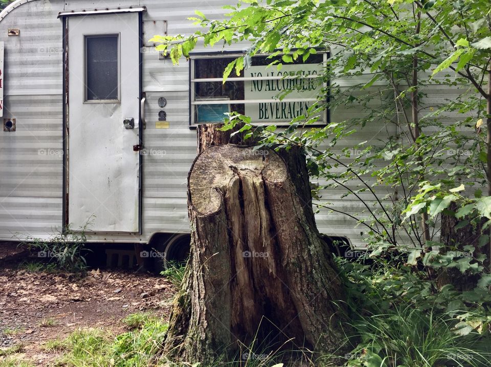 This strange trailer is at the base of an observation tower in PA. Kind of creepy. 
