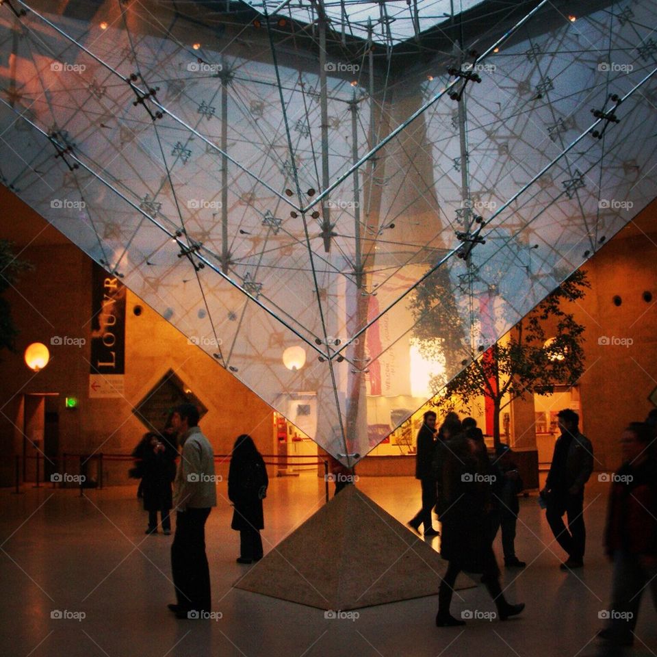 The louvre inverse glass pyramid 