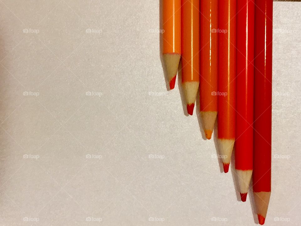 Orange colored pencils 