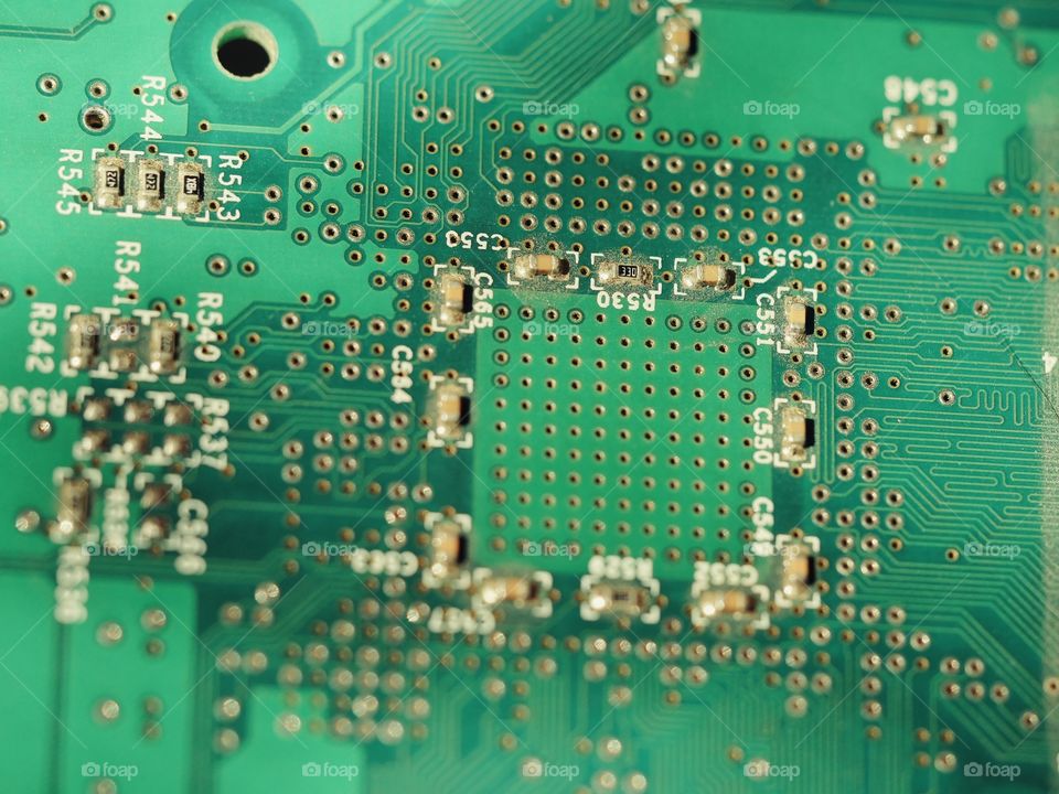 Close up electronic circuit board