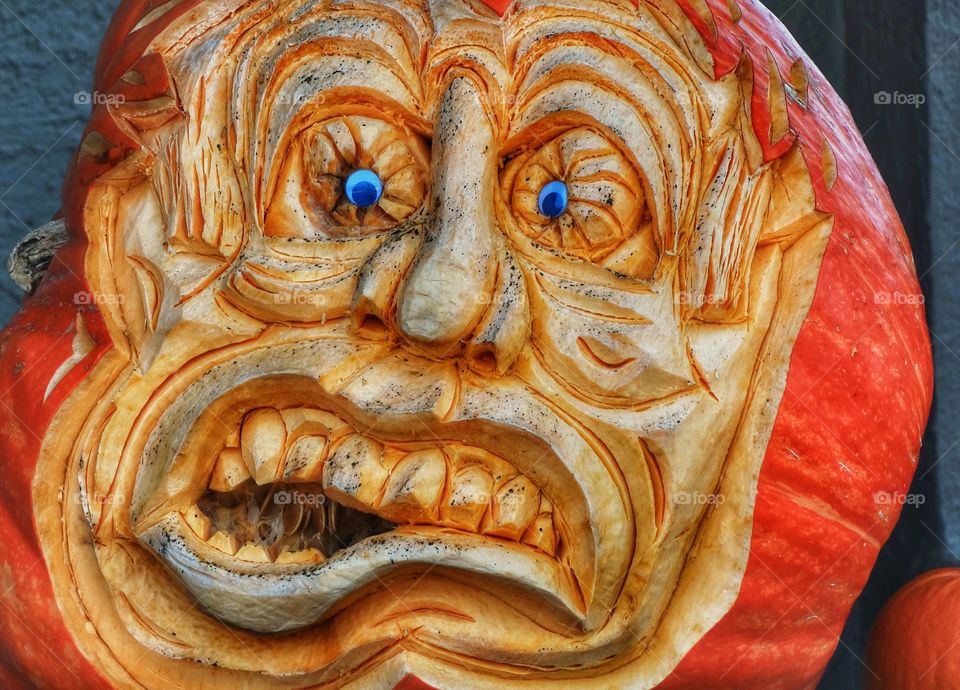 Pumpkin Carved With A Quirky Face