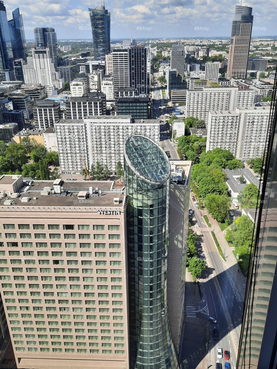 city centre with skyscrapers