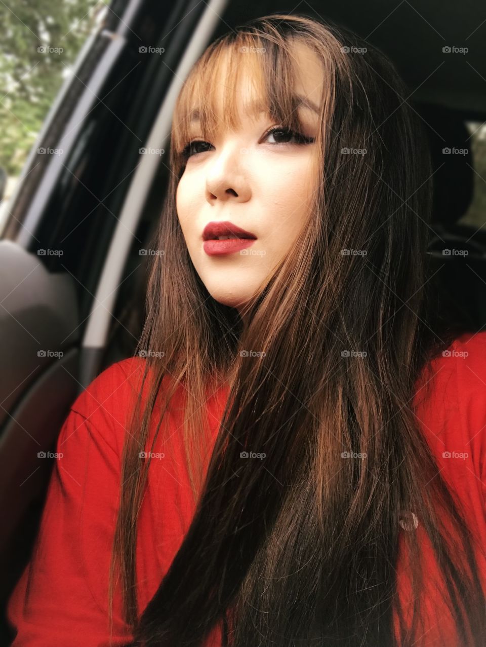 Looking out the car window