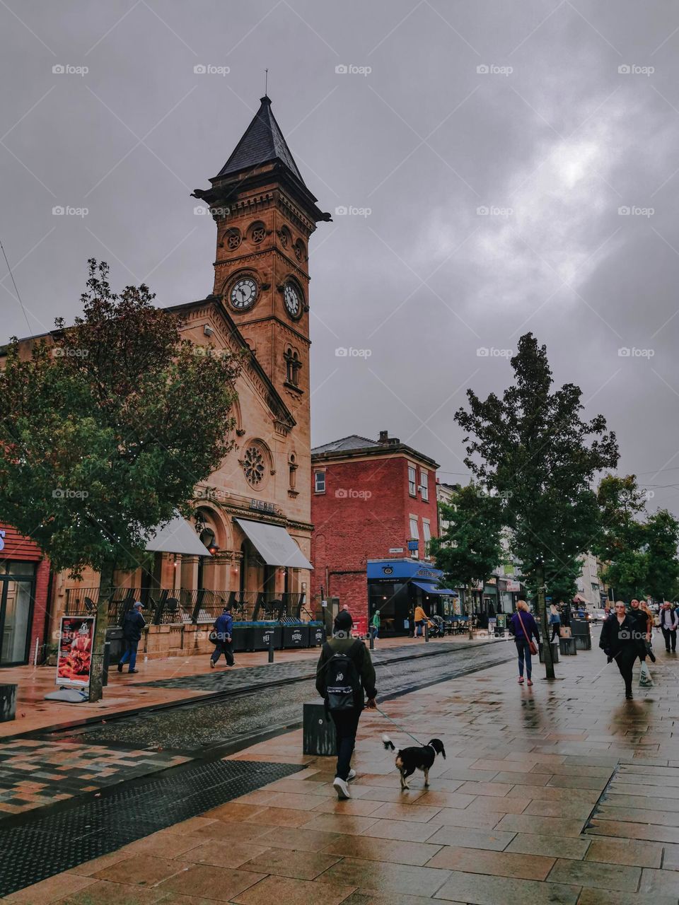 City in the rain