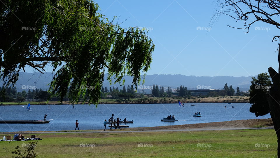 People being active outdoors