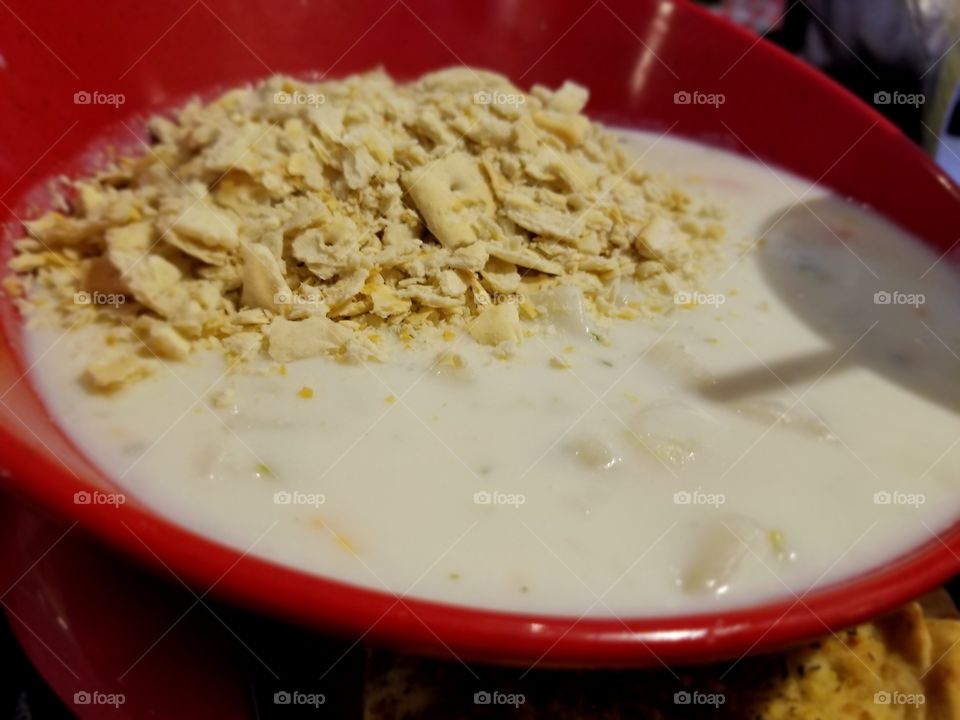 soup with crackers