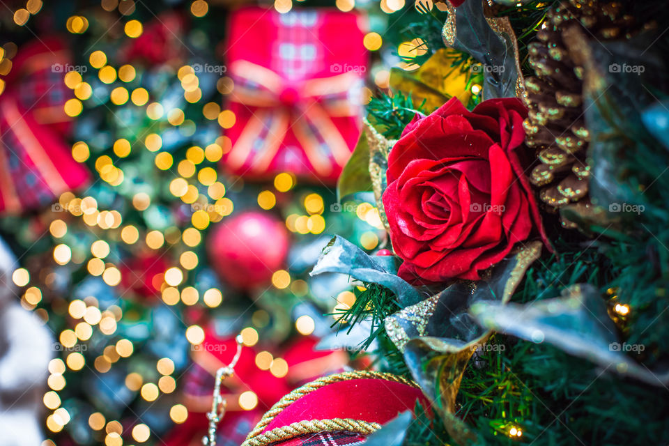 Christmas decorations red and green