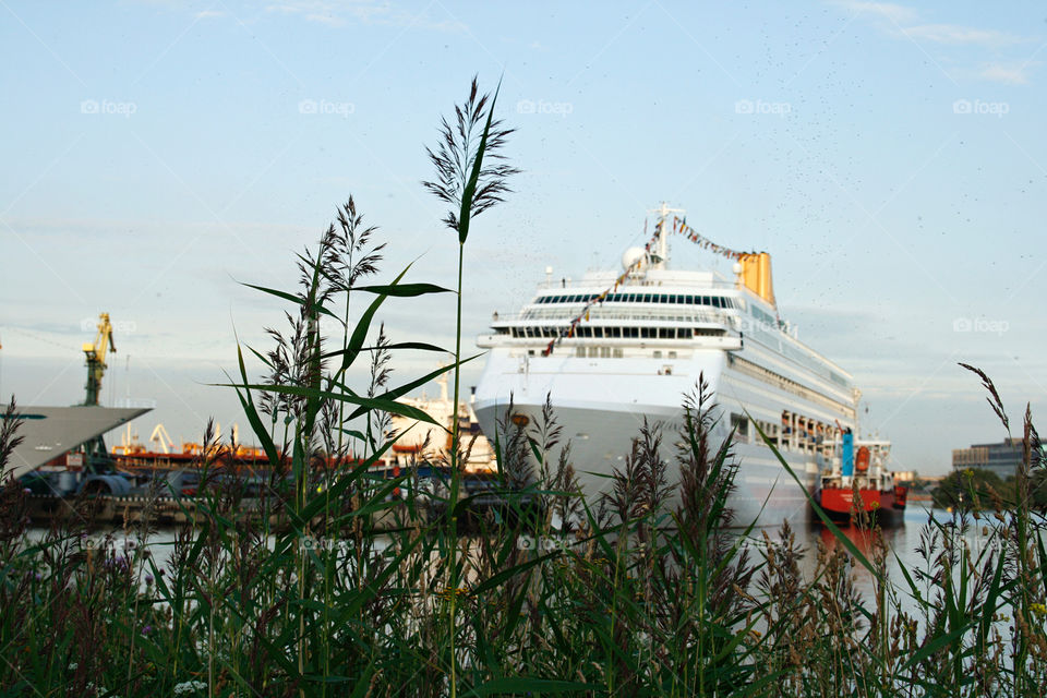 Cruise ship at the port 