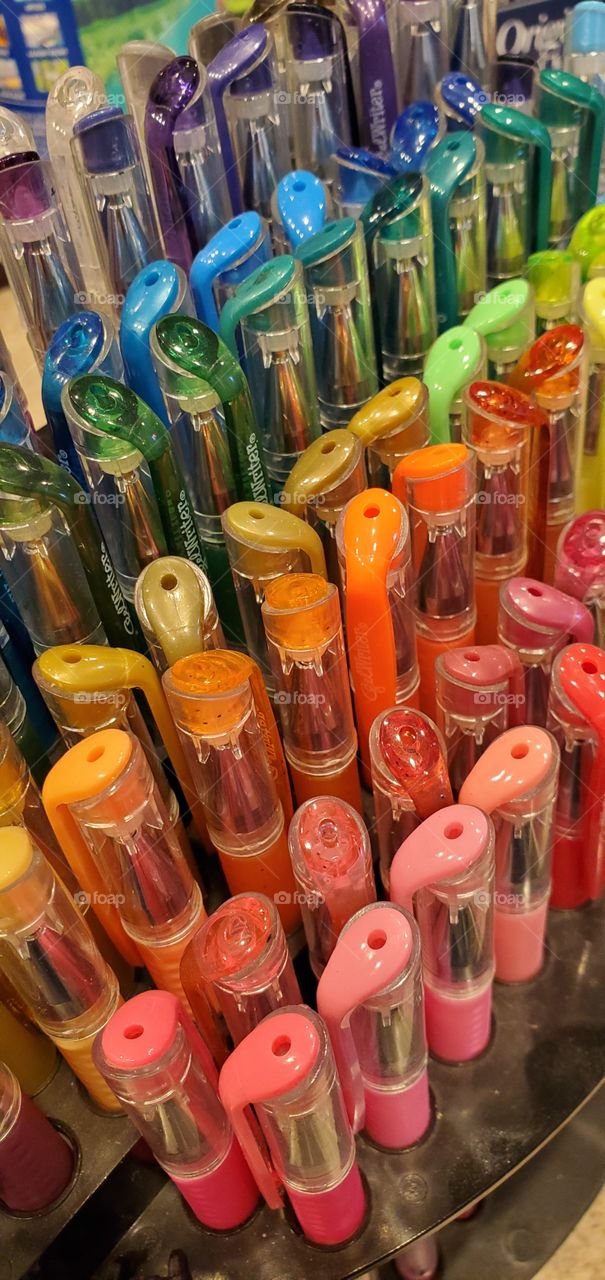 colorful gel pens