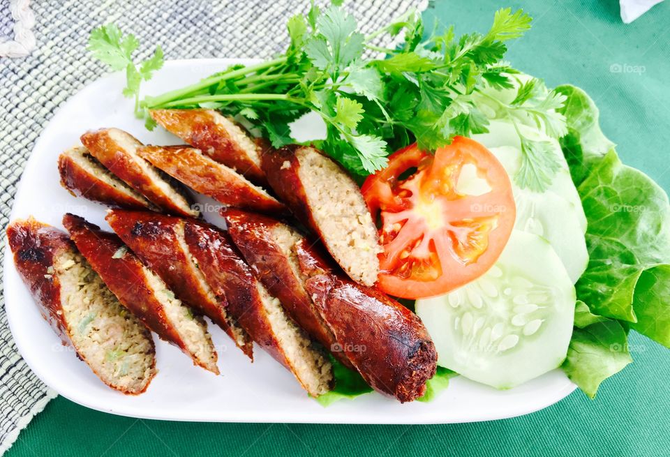 Spicy sausages northern thai style