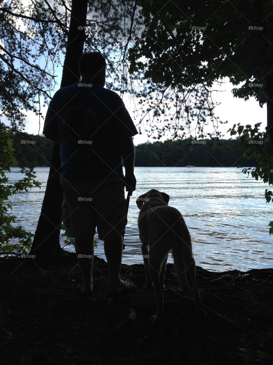 A Man & His Dog. Lake Norman NC