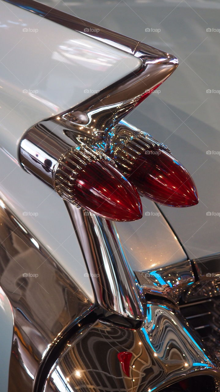 1959 Cadillac convertible fin. Tail lights taillights caddy caddie vintage cadillac chrome