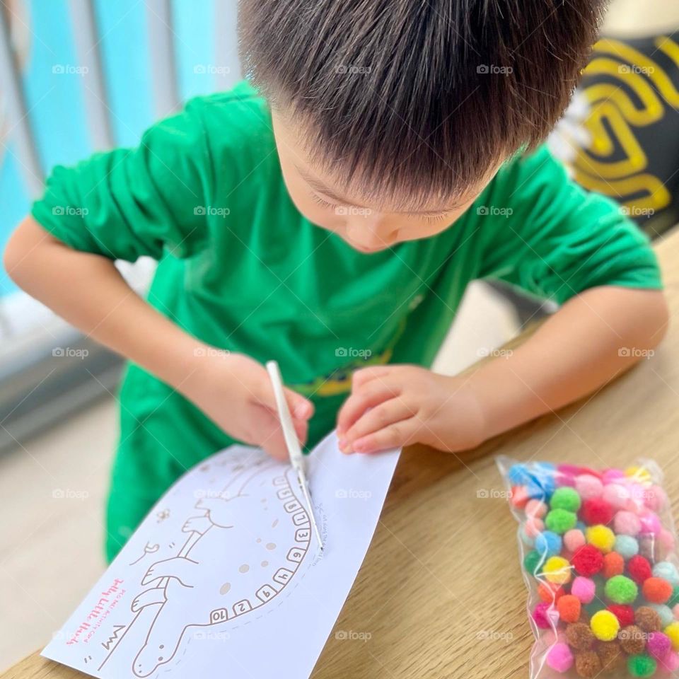 Kids having fun activity at home 