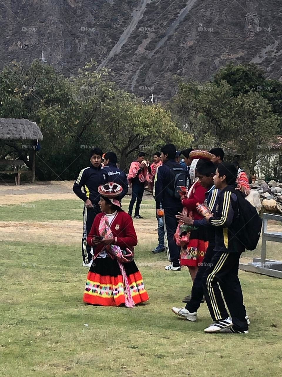 Waiting for festival, in Peru