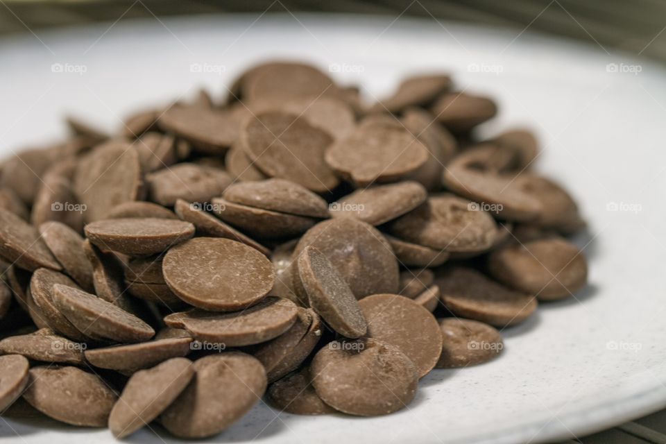 Chocolate chip on plate