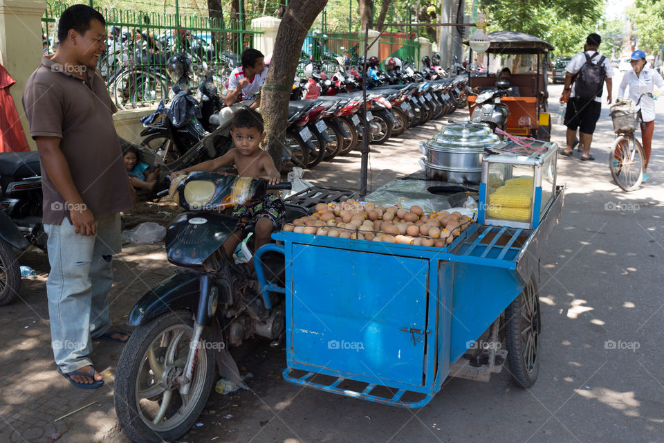 Street cart food in Seam Reap Cambodia 