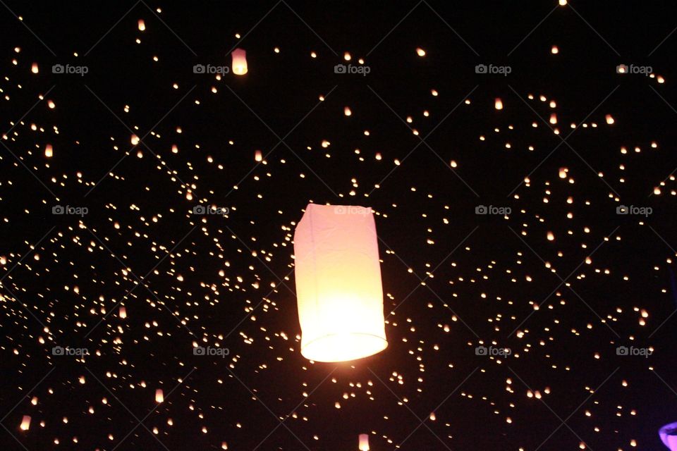 Lantern at the Rise Festival in Nevada