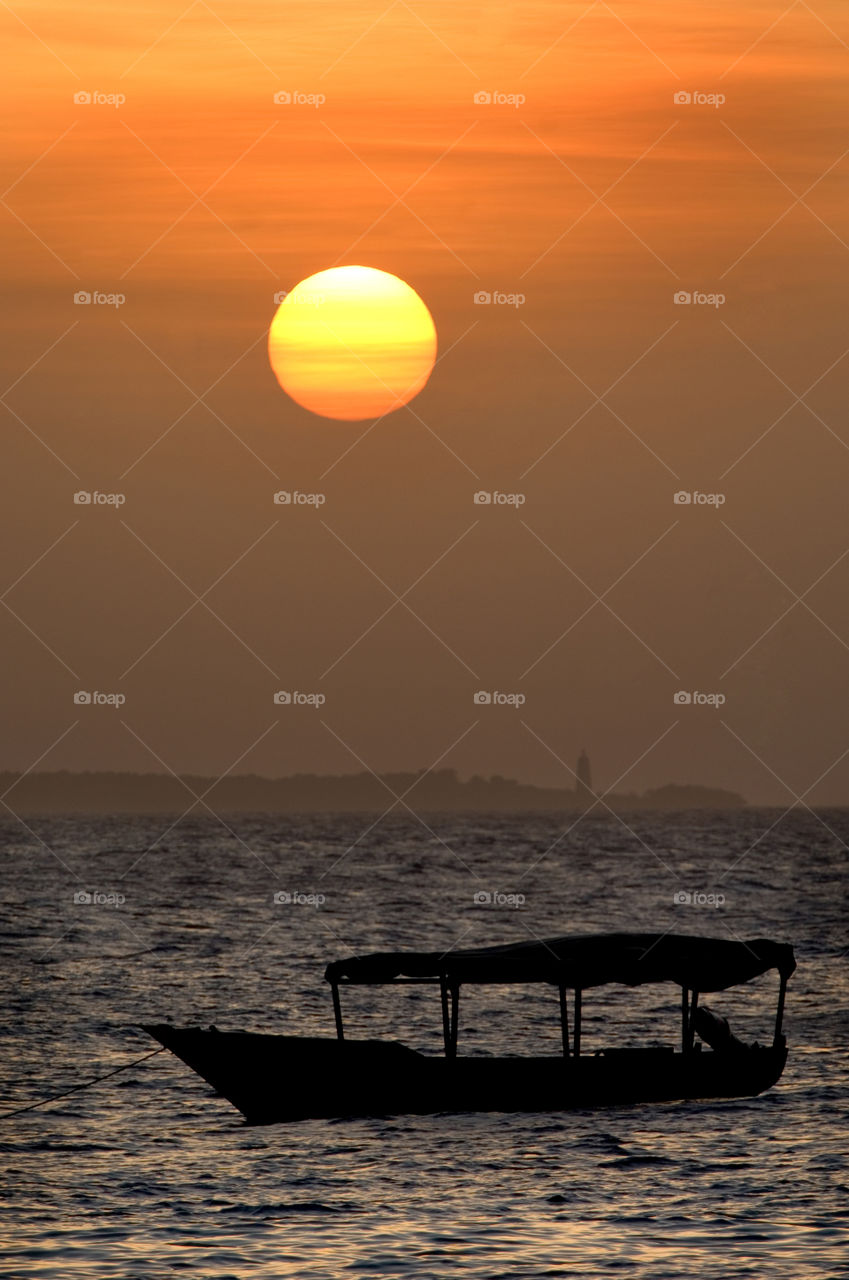 Sunset on Zanzibar Tanzania.