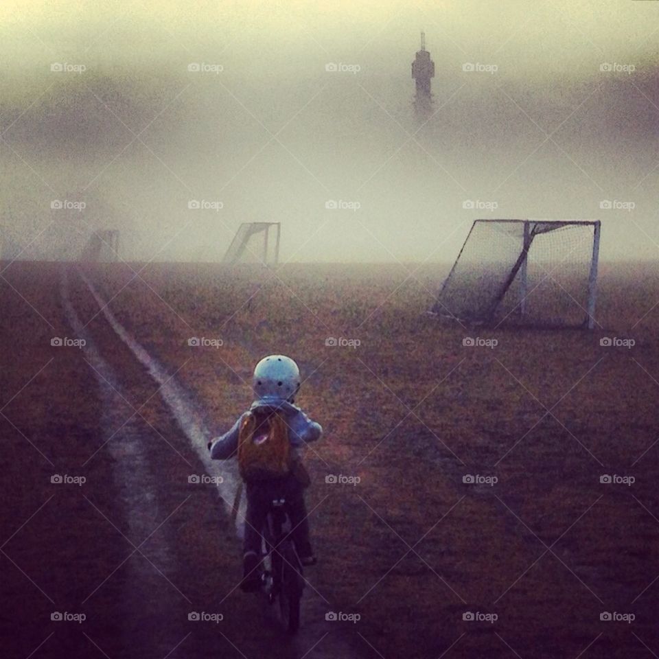 Foggy bike ride