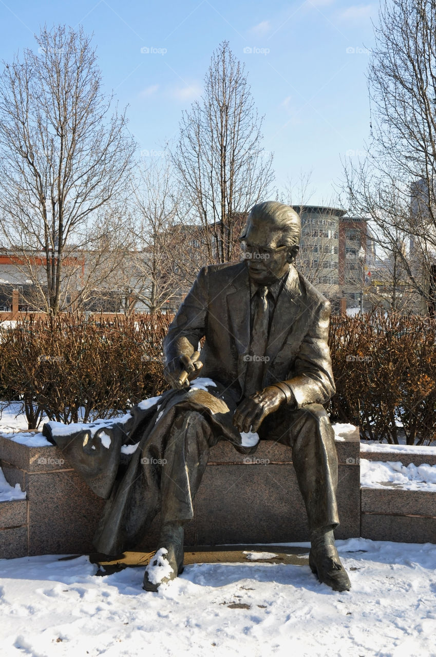 A statue of Art Rooney outside of Heinz Field in Pittsburgh Pennsylvania. First owner of the Pittsburgh Steelers. A must see when in Pittsburgh. 