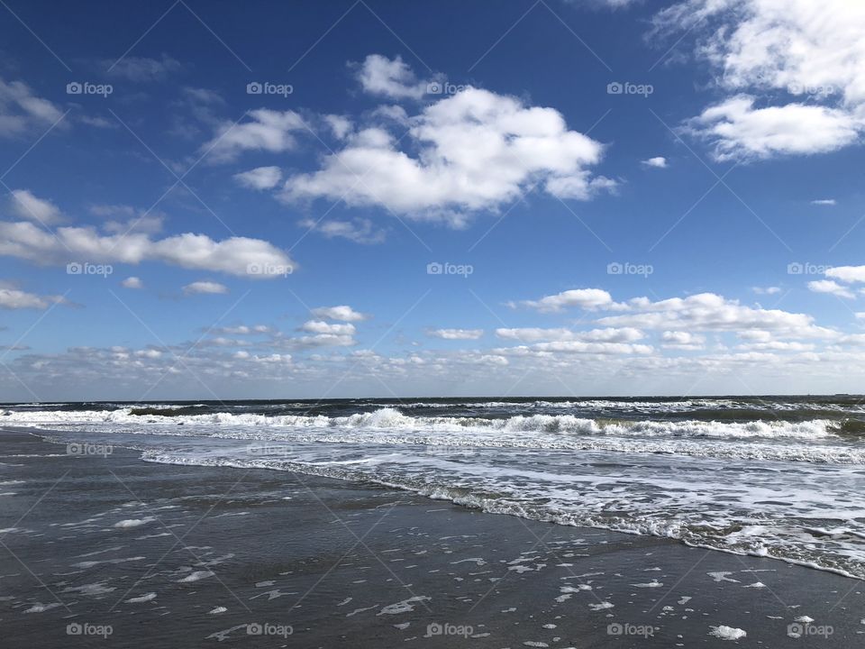 Seashore and clouds