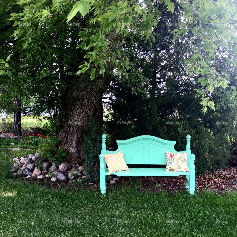 Mint Chair. Who doesn't want an adorable chair like this in their yard? Loved visiting my great aunt and seeing her lovely place!