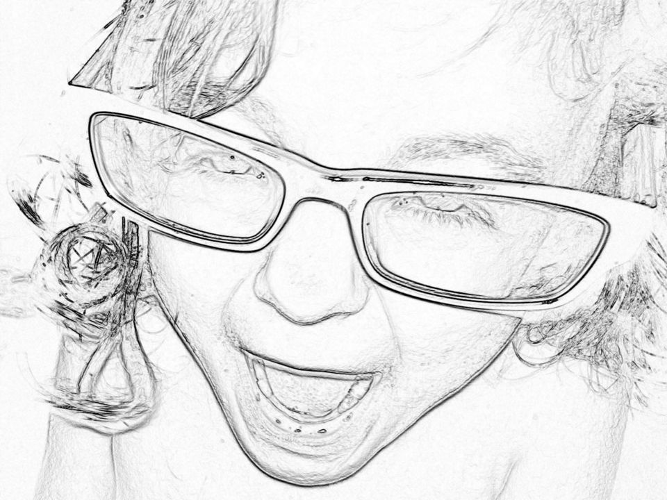 Digital sketch - wearing glasses 