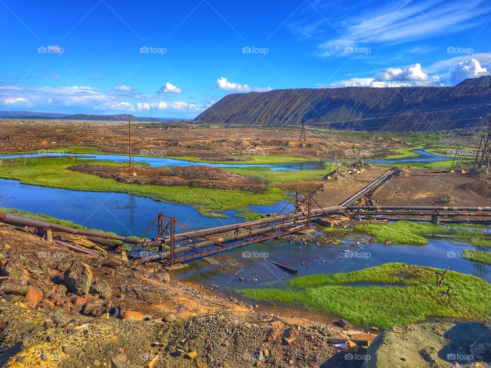 Industrial pollution landscape 