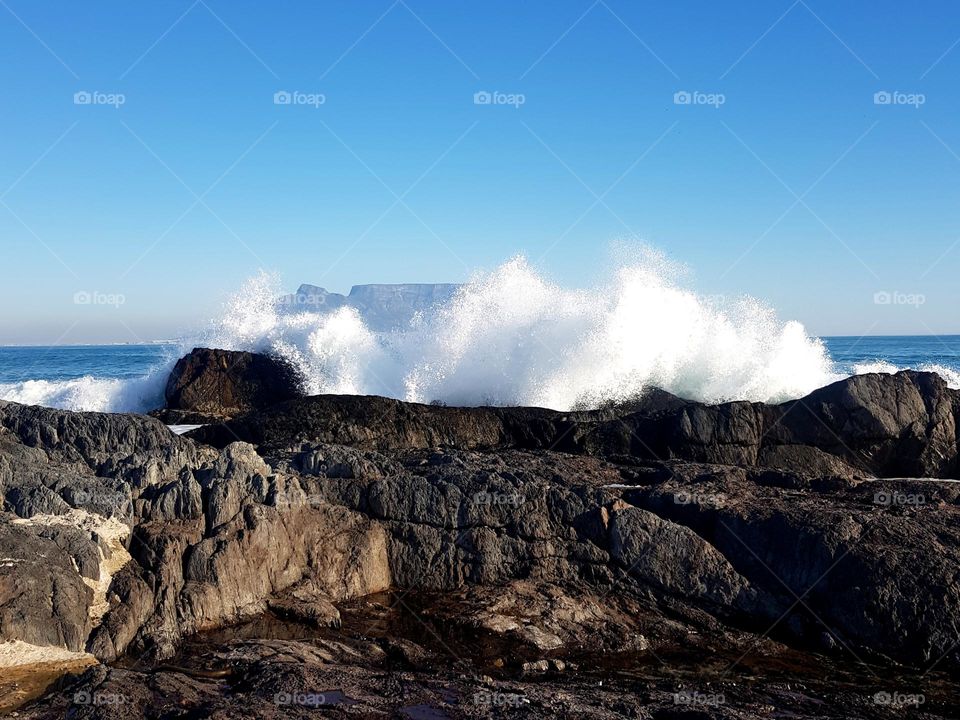 Waves crashing