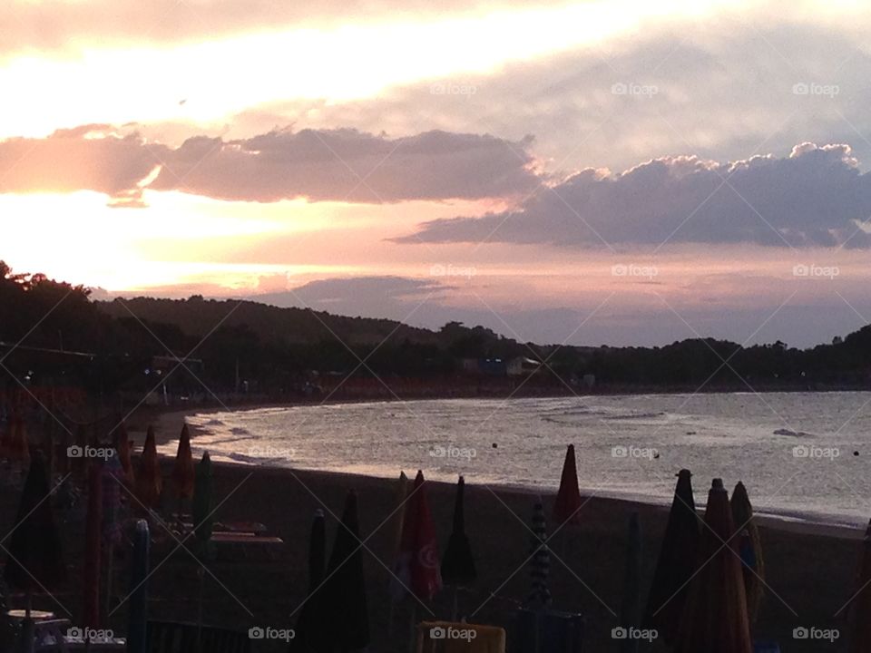 Italian camping . Photo shot after raining with a wonderful sky 