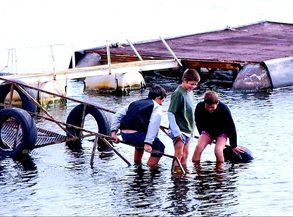 Playing in the water