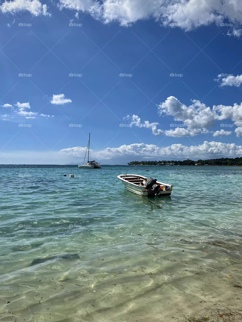 Boat in the Caribbean Sea 