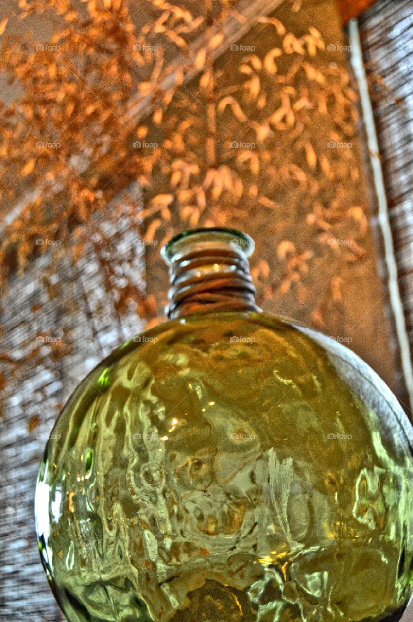 glass decor with tree