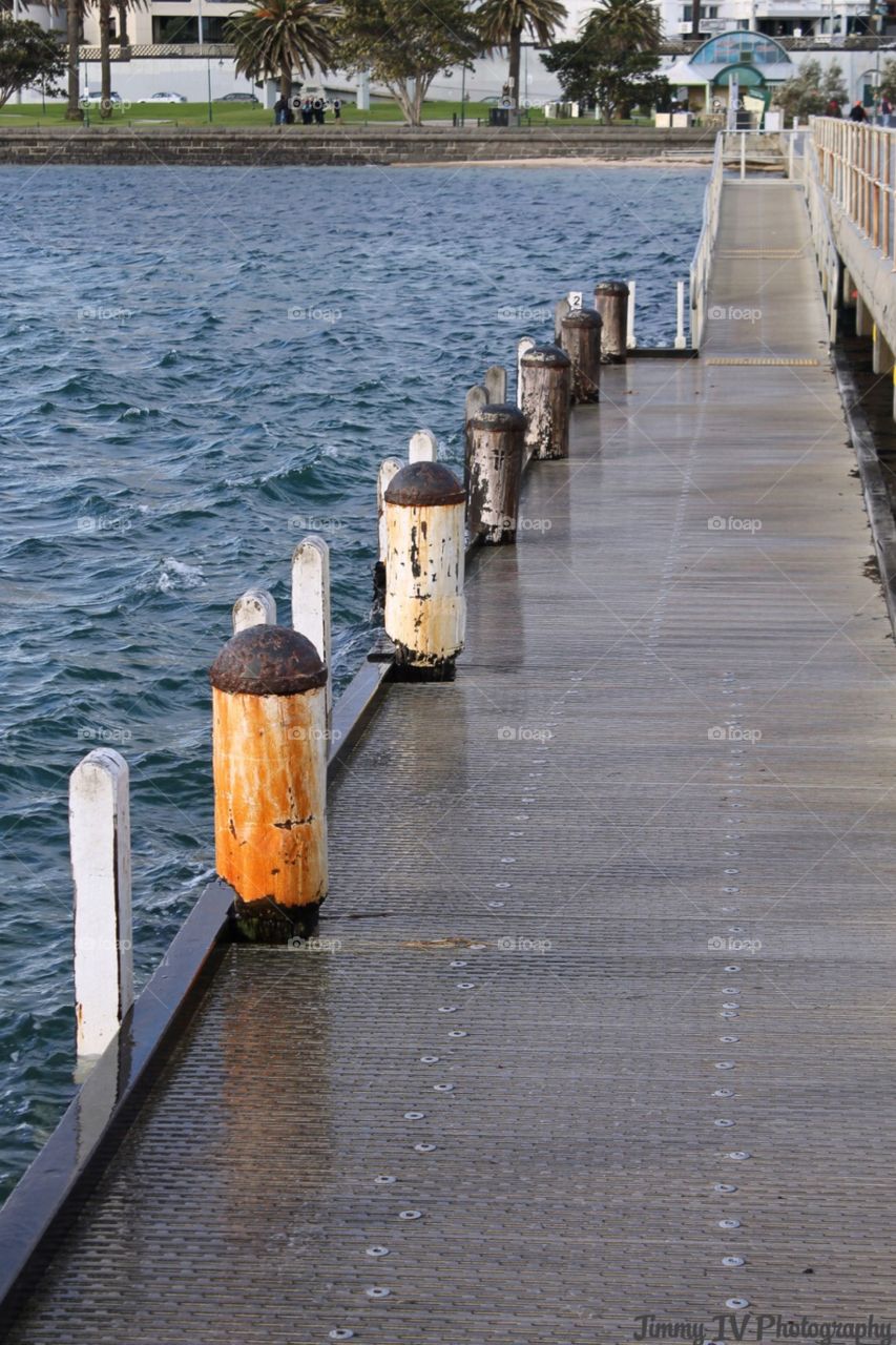 A long walk on a short pier. 