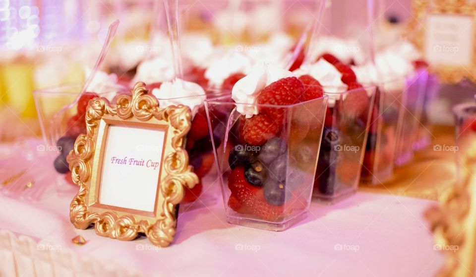 Fresh Fruit cups with cream